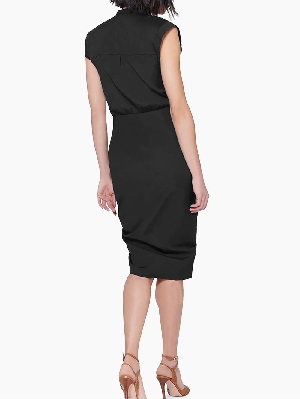 Veronica Beard Bell Button-Front Ruched Shirt Dress - Picture 5 of 8